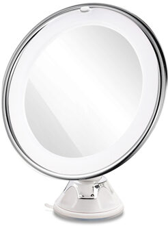 1Pcs 8 Inch 10X Duurzaam Zuignap Led Vergrootglas Utility Cosmetische Spiegel Voor Douche Maken Up Vrouwen