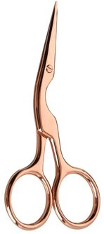 1Pcs 9.4Cm Mini Cranevintage Schaar Extra Kleine Roestvrijstalen Borduurwerk Schaar Snor Trimmen Draagbare Scharen Mannen Baard roos goud