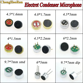 1PCS 9.7mm x 7mm/6x5 mm/6 x 2.2 mm/4.5*2.2 mm/4*1.5mm/4.5*1.6mm/4*1.7mm 2 Pin MIC Capsule Electret Condenser Microphone dip smd