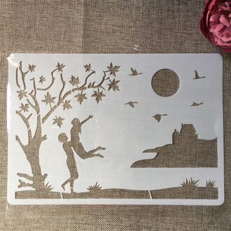 1Pcs A4 29Cm Maple Lover Lakeside Diy Gelaagdheid Stencils Muur Schilderen Plakboek Kleuring Embossing Album Decoratieve Template