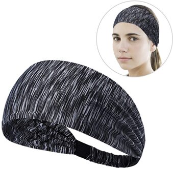 1Pcs Absorberende Fietsen Yoga Sport Zweet Hoofdband Mannen Zweetband Voor Mannen En Vrouwen Yoga Haarbanden Hoofd Zweet Bands sport Veiligheid gestreept grijs