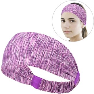 1Pcs Absorberende Fietsen Yoga Sport Zweet Hoofdband Mannen Zweetband Voor Mannen En Vrouwen Yoga Haarbanden Hoofd Zweet Bands sport Veiligheid gestreept paars