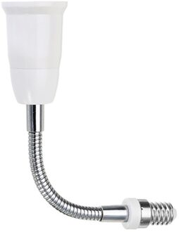 1pcs AC250V E14 om E27 Flexibele Extend Lamp Basis Lamp Extension Adapter Schroef Houder Socket Converter 18CM Wit