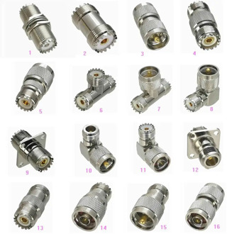 1Pcs Adapter UHF PL259 SO239 to UHF / N Male Plug & Female Jack Straight & Right Angle & Flange & T Type RF Coaxial Connector