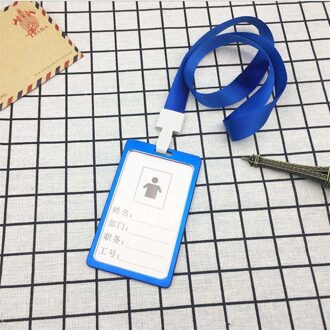 1Pcs Aluminium Kaarthouder Werknemer Naam Id Card Cover Metalen Werk Certificaat Identiteit Badge Id Business case Blauw
