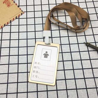 1Pcs Aluminium Kaarthouder Werknemer Naam Id Card Cover Metalen Werk Certificaat Identiteit Badge Id Business case Goud