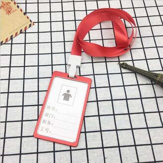 1Pcs Aluminium Kaarthouder Werknemer Naam Id Card Cover Metalen Werk Certificaat Identiteit Badge Id Business case Rood