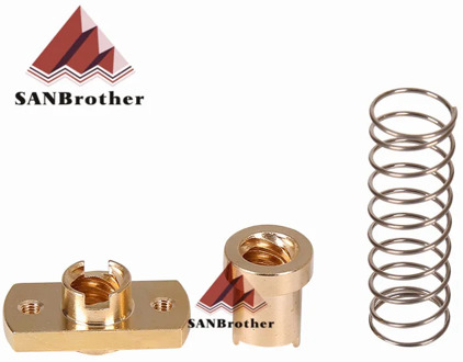 1pcs*anti-back lash TR8 lead screw brass nut for upgrade CR-10/Tornado and clone 3D printer anti backlash Spring Loaded nut
