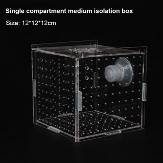 1Pcs Aquarium Transparante Aquarium Enkele Dubbele Multi Grid Isolatie Doos Kleine Bak Incubator Fokken Doos Aquatic Dierbenodigdheden 12x12x12cm