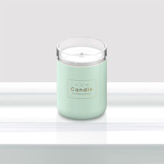 1pcs Auto Luchtreiniger Aroma Anion Mist Maker 280ML Ultrasone Luchtbevochtiger Kaars Romantische Zacht Licht USB Essentiële Olie diffuser Groen