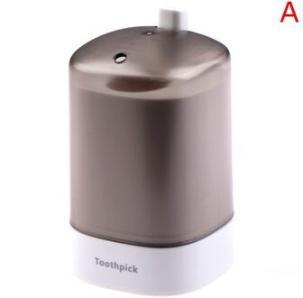 1Pcs Automatische Tandenstoker Houder Container Huishoudelijke Tafel Tandenstoker Opbergdoos Perstype Tandenstoker Dispenser Grijs