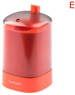 1Pcs Automatische Tandenstoker Houder Container Huishoudelijke Tafel Tandenstoker Opbergdoos Perstype Tandenstoker Dispenser Rood