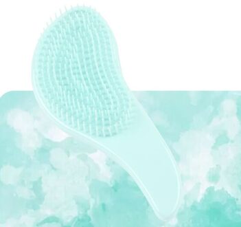 1Pcs Baby Kinderen En Vrouwen Verstrikt Haar Kam Kam Salon Zachte Anti-Statische Borstel Tangled Nat Droog Haren handvat Krul groen