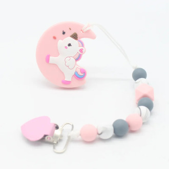 1Pcs Baby Pacifier Clips Love Pacifier Chain Holder for Baby Teething Soother Silicone Loose Beads Baby Chew Toys Dummy Clips