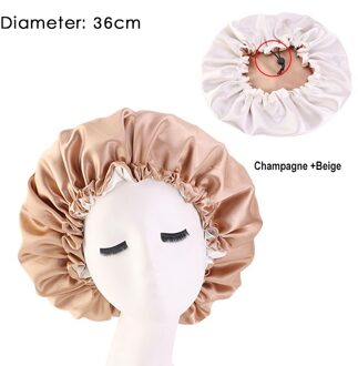 1Pcs Bad Cap Verstelbare Haarverzorging Motorkap Slapen Hoed Pure Kleur Nachtrust Cap 1Pcs Hoge Elastische Dubbele kleur Voor Vrouwen khaki