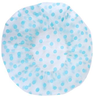 1Pcs Bad Hoed Badmuts Thicken Elastische Dot Waterdichte Douche Cap Voor Vrouwen Haar Salon Badkamer Producten 3 Kleur Blauw