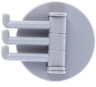 1Pcs Badkamer Haak Creatieve Naadloze Pasta 3 Tak Roterende Haak Keuken Badkamer Opslag Muur Haak Douche Haak grijs