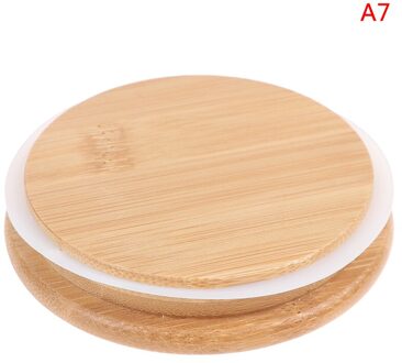 1Pcs Bamboe Deksels Herbruikbare Mason Jar Inblikken Caps Non Lekkage Siliconen Afdichting Houten Covers Drinken Jar Supplies 100mm