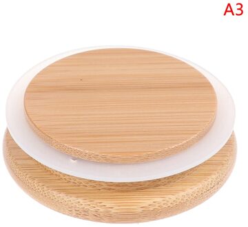 1Pcs Bamboe Deksels Herbruikbare Mason Jar Inblikken Caps Non Lekkage Siliconen Afdichting Houten Covers Drinken Jar Supplies 65mm
