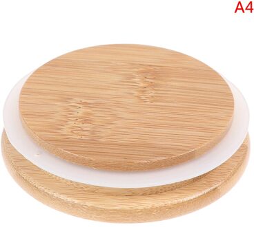 1Pcs Bamboe Deksels Herbruikbare Mason Jar Inblikken Caps Non Lekkage Siliconen Afdichting Houten Covers Drinken Jar Supplies 80mm