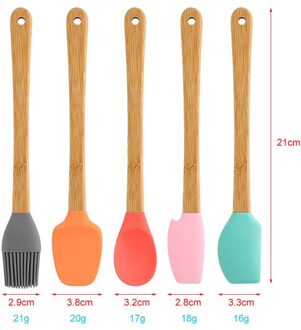 1Pcs Bamboe Handvat Cookie Pastry Schraper Voor Boter Koken Mini Spatel Keuken Benodigdheden Multifunctionele Multicolor
