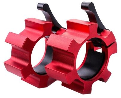 1Pcs Barbell Klem Olympische 50Mm Gewichtheffen Spin Lock Gym Gewichtheffen Bar Gym Halter Fitness Body Building Rood