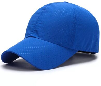1Pcs Baseball Cap Unisex Zomer Effen Dunne Mesh Draagbare Sneldrogende Ademende Zonnehoed Golf Tennis Running Wandelen Camping meer blauw