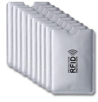 1Pcs Beschermen Credit Card Cover Bank Kaarthouder Anti Rfid Card Case Draagbare Portemonnee Blokkeren Reader Lock Metalen/plastic wit met brief