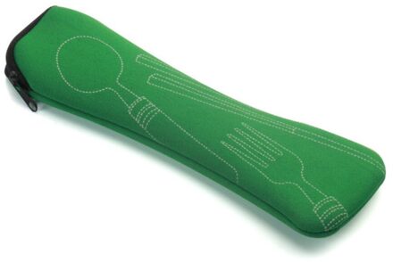 1Pcs Bestek Zak Met Rits Reizen Huishoudelijke Servies Zak Draagbare Tas Diner Reizen Camping Picknick Servies groen