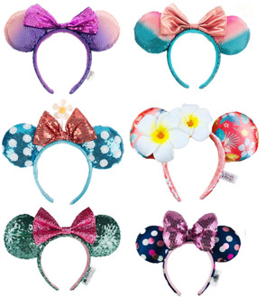 1PCS Big Minnie Ears Headband Sequin EARS COSTUME Hallowmas Headband Cosplay Plush Gift plush mouse doll girls Party Hair band