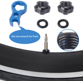 1PCS Bike Presta Valve Nut MTB Road Bicycle Tubeless Tire Valve Cap Vacuum Rim Tire Nozzle Lock with Installation Wrench