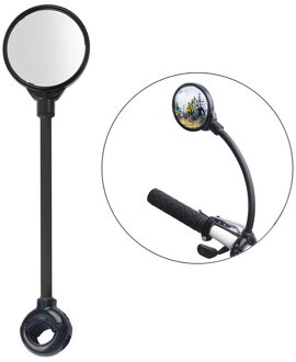 1Pcs Bike Spiegels 360 Graden Draaibare Zachte Buis Verstelbare Groothoek Fietsen Achteruitkijkspiegel Shockproof Bolle Veilig Reflector