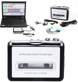 1Pcs Black Handbagage Usb Draagbare Cassette Naar MP3 Cd Converter Audio Music Player Capture Cassette Te MP3/Wav Mustic Speler