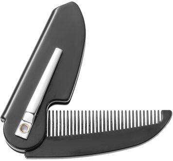 1Pcs Black Roestvrij Staal Vouwen Kam Voor Mannen Anti Statische Snor Kam Kappers Styling Baard Kam 3