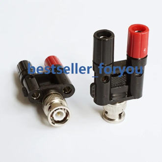 1Pcs BNC male to two dual 4mm Banana binding post jack connector Adapter 1M2F