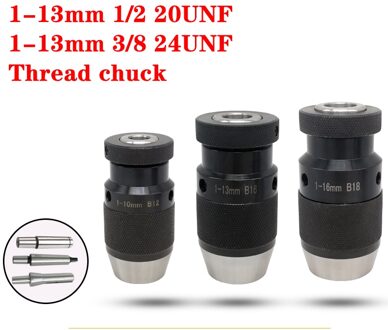 1Pcs Boorkop 1-13Mm 1/2 20UNF 3/8 24UNF Draad Gat Spantang Voor Cnc Boormachine 1-13mm 1-2 20UNF