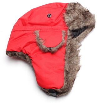 1pcs Brand Unisex Trapper Bomber Warm Russische Trooper OORKLEPPEN Winter Ski Hoed Mannen Vrouwen Cap Bont bomber Hoeden rood