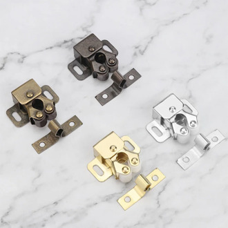 1Pcs Cabinet Prong Doors Latch Hardware Tool Closer Bronze Double Roller Catch Latch Locks Double Ball Roller Catches Cupboard