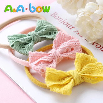 1pcs Candy Color Bow Headbands For Baby Girls Handmade Soft Band Elastic Nylon Headwrap Beautiful Gift For Kid Hair Accessories