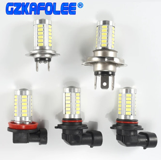 1pcs Car Fog lamp P21W H4 H7 H8 H11 H10 H16(jp) 9005 hb3 9006 hb4 1156 33SMD LED 12V Auto Bulb 6000K with LENS 5630 LED Chip