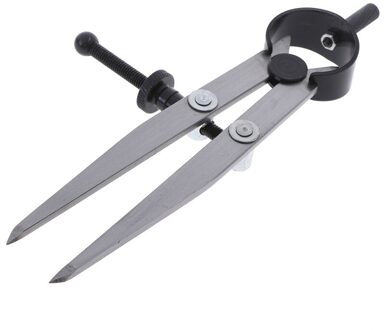 1Pcs Carbon Staal Kraspen Divider Wiel Kompas Leer Steek Gat Afstand Meet Kompas Lederen Divider Tool