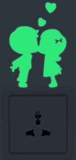 1Pcs Cartoon Dier Kat Room Decor Pvc/Huisdier Lichtgevende Schakelaar Outlet Muursticker Home Decoratie Accessoires Muursticker 06