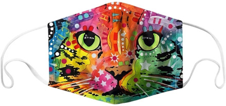 1pcs Cat Printed Face Cover Mask Dustproof And Washable Mouth Mask Adults Mascaras Masque Mascarillas Protective Mask Z0718