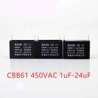 1pcs CBB61 starting capacitance AC Fan Capacitor 450V AC 1uF/1.2uF/1.5uF/1.8uF/ 2uF/2.5uF/3uF 50/60Hz Motor Run Capacitor 450VAC