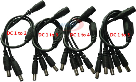 1pcs CCTV Security Camera 1 DC Female To 2/3/4/5 Male plug Power Cord adapter Connector Cable Splitter for LED Strip