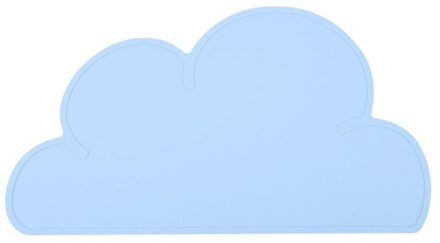 1Pcs Cloud Vorm Placemat Kids Plaat Mat Waterdichte Siliconen Placemat Makkelijk Schoon Antislip Waterdichte Isolatie Tafel mat licht blauw