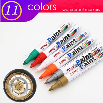 1pcs colorful marker waterproof lasting white markers tire tread rubber fabric paint metal face Permanent toyo Paint Marker Pen