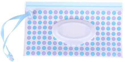 1Pcs Cosmetische Pouch Met Easy-Carry Snap-Strap Voor Wandelwagen Doekjes Draagtas Clutch En schone Natte Doekjes Tas Blauw