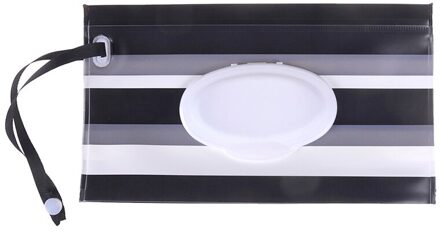 1Pcs Cosmetische Pouch Met Easy-Carry Snap-Strap Voor Wandelwagen Doekjes Draagtas Clutch En schone Natte Doekjes Tas zwart