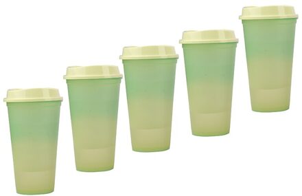 1Pcs Creatieve Kleur Veranderende Cup Portable16floz Koffie Kop Beker Tumbler Thermische Activering Met Cup Kleur Veranderen 473Ml Bourgondië
